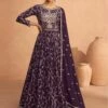 Purple Embroidered Anarkali Salwar Kameez In Georgette 2 Purple Embroidered Anarkali Salwar Kameez In Georgette -Riwaayat Store p3144sl01 3