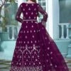 Purple Zari Embroidered Anarkali Salwar Kameez