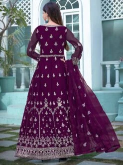 Purple Zari Embroidered Anarkali Salwar Kameez