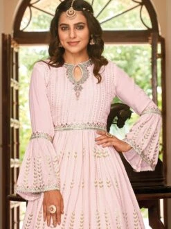 Pink Thread Embroidered Pakistani Suit In Georgette -Riwaayat Store p3167sl04 1