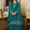 Blue Sharara Style Suit Set