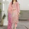 Pink Pant Style Suit In Organza With Dupatta 1 Pink Pant Style Suit In Organza With Dupatta -Riwaayat Store p3183sl03 3