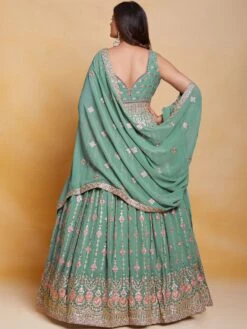 Green Embroidered Floor Length Anarkali Suit -Riwaayat Store p3190sl02 2