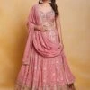 Pink Floor Length Anarkali Suit With Embroidery