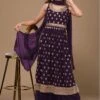 Purple Zari Salwar Kameez In Georgette