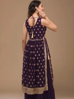 Purple Zari Salwar Kameez In Georgette -Riwaayat Store p3196sl04 2