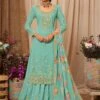 Blue Georgette Salwar Kameez With Dupatta -Riwaayat Store p3197sl05