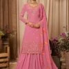 Pink Sharara Style Salwar Kameez In Georgette 2 Pink Sharara Style Salwar Kameez In Georgette -Riwaayat Store p3197sl06 2