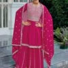 Pink Sharara Style Salwar Kameez With Dupatta -Riwaayat Store p3210sl01