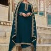 Blue Zari Embroidered Palazzo Suit
