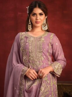Purple Zari Embroidered Salwar Kameez With Dupatta -Riwaayat Store p3223sl01 1