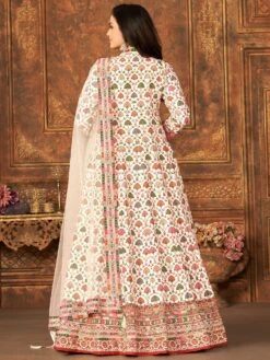 White Printed Anarkali Suit With Net Dupatta 7 White Printed Anarkali Suit With Net Dupatta -Riwaayat Store p3230sl01 2