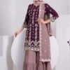 Purple Festive Salwar Kameez In Sharara Style 2 Purple Festive Salwar Kameez In Sharara Style -Riwaayat Store p3243sl03
