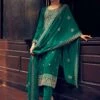 Green Thread Augmented Palazzo Styled Salwar Kameez -Riwaayat Store p3244sl04