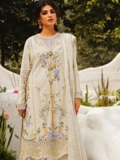 Off White Pakistani Styled Suit In Cotton -Riwaayat Store p3247sl03 1