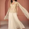 White Floral Embroidered Lehenga Choli In Georgette