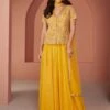 Yellow Georgette Lehenga With Zari Embroidered Choli