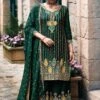 Dark Green Palazzo Style Suit In Zari Embroidery -Riwaayat Store p3253sl02
