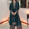 Blue Zari Augmented Velvet Salwar Kameez With Palazzo -Riwaayat Store p3254sl06