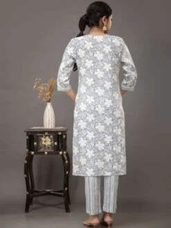 Grey Printed Cotton Casual Wear Salwar Suit -Riwaayat Store p3257sl01 2
