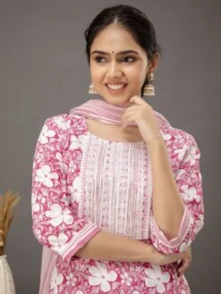 Pink Casual Wear Salwar Suit In Foral Print -Riwaayat Store p3257sl04 1