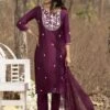 Wine Casual Wear Pant Style Readymade Salwar Suit 2 Wine Casual Wear Pant Style Readymade Salwar Suit -Riwaayat Store p3260sl06 1
