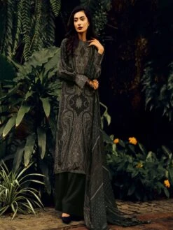 Grey Digital Printed Palazzo Style Salwar Kameez