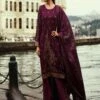 Wine Silk Woven Palazzo Style Festive Salwar Kameez