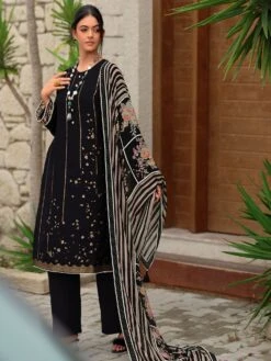 Black Pant Style Salwar Suit With Printed Work