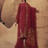 Red Palazzo Styled Salwar Kameez In Silk Weaving -Riwaayat Store p3267sl01