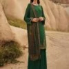 Dark Green Palazzo Salwar Suit With Printed Dupatta