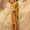 Yellow Pakistani Style Silk Salwar Suit With Palazzo Style -Riwaayat Store p3267sl06