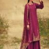 Magenta Printed Salwar Kameez In Silk With Palazzo 1 Magenta Printed Salwar Kameez In Silk With Palazzo -Riwaayat Store p3267sl07