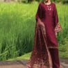 Maroon Palazzo Style Cotton Salwar Suit In Thread Work -Riwaayat Store p3268sl01