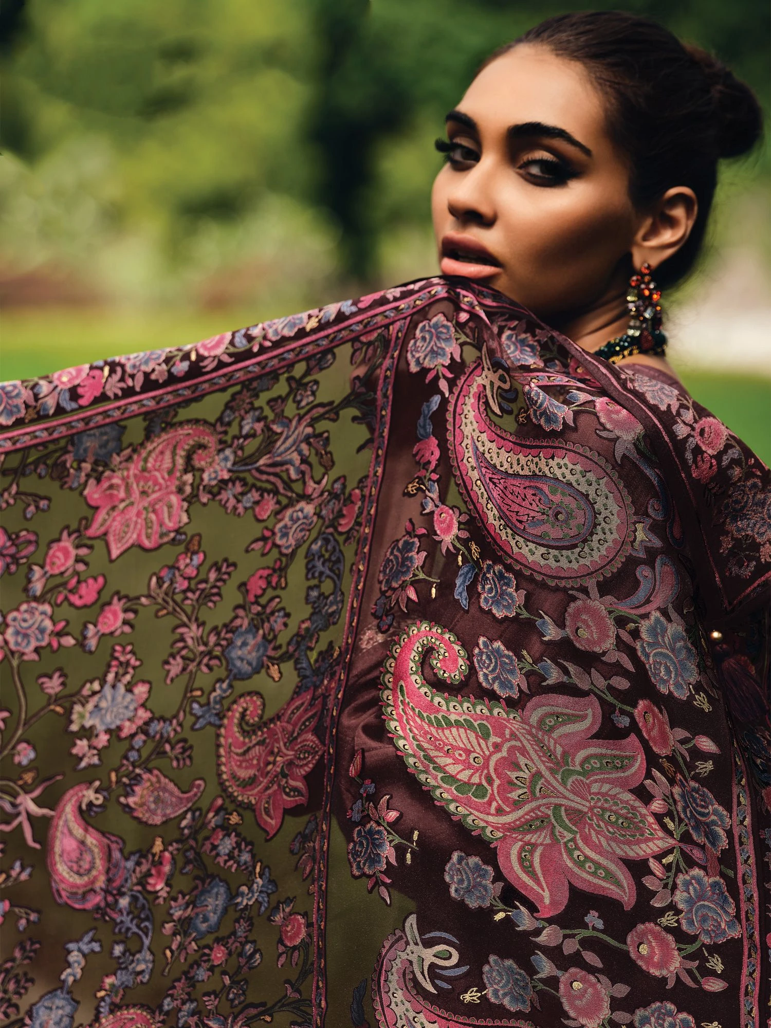 Wine Cotton Salwar Kameez With Floral Printed Dupatta 4 Wine Cotton Salwar Kameez With Floral Printed Dupatta - Image 2