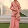 Pink Pakistani Sharara Suit In Silk With Zari Weaving -Riwaayat Store p3269sl04