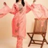Pink Organza Floral Work Salwar Kameez With Palazzo Style 2 Pink Organza Floral Work Salwar Kameez With Palazzo Style -Riwaayat Store p3272sl02