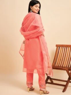 Pink Organza Floral Work Salwar Kameez With Palazzo Style -Riwaayat Store p3272sl02 2