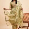 Green Pant Style Salwar Kameez In Floral Thread Work -Riwaayat Store p3272sl03