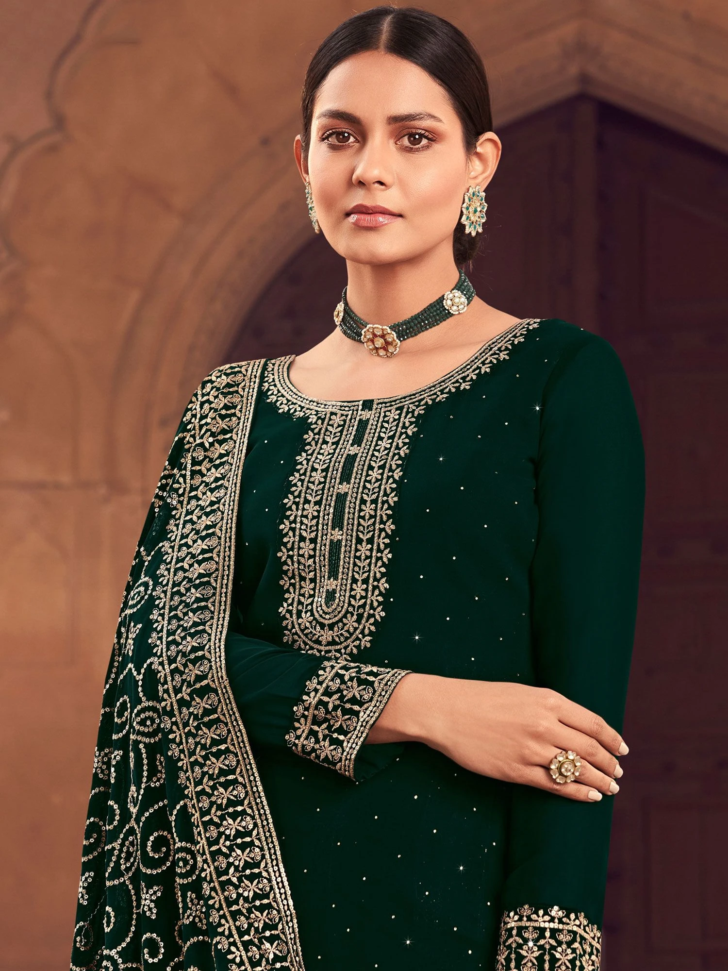 Purple Festive Salwar Suit With Embroidered Dupatta 4 Purple Festive Salwar Suit With Embroidered Dupatta - Image 2