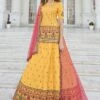 Yellow Thread Embroidered Kurti Style Lehenga Choli 2 Yellow Thread Embroidered Kurti Style Lehenga Choli -Riwaayat Store p4006lc04