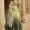 Green Sequined Lehenga Choli In Silk -Riwaayat Store p4008lc03