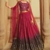 Pink And Brown Shaded Lehenga Choli In Silk 1 Pink And Brown Shaded Lehenga Choli In Silk -Riwaayat Store p4008lc04