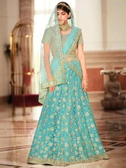 Blue Thread Embroidered Lehenga Choli In Net -Riwaayat Store p4018lc03 1
