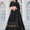 Black Embroidered Lehenga Choli And Dupatta -Riwaayat Store p4034lc07