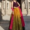 Yellow And Green Shaded Lehenga Choli In Art Silk -Riwaayat Store p4036lc04