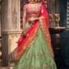 Green Zari Embroidered Lehenga Choli In Net 1 Green Zari Embroidered Lehenga Choli In Net -Riwaayat Store p4042lc07