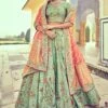 Green Bridal Lehenga Choli With Embroidery -Riwaayat Store p4043lc07