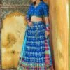 Blue Bridesmaid Printed Lehenga Choli In Viscose