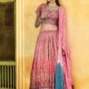 Peach PrintedBridesmaid Lehenga Choli In Viscose -Riwaayat Store p4047lc05